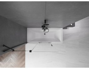 Mexen Velar, 2-krídlová posuvná vaňová zástena 120 x 150 cm, 8mm číre sklo, čierna matná, 896-120-000-01-70