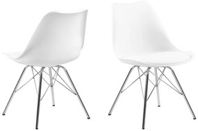 Dizajnová stolička Nasia, biele - chróm