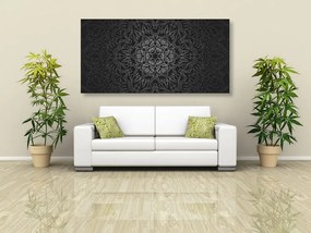 Obraz ornamentálna Mandala v čiernobielom prevedení
