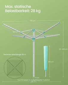 Vonkajší sušiak na bielizeň LLR301E01