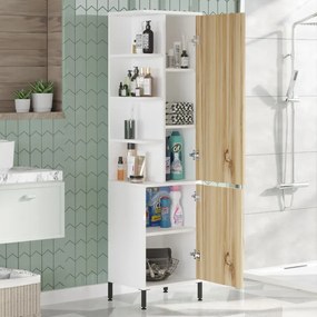 Kúpeľňová skrinka Houseland Vitale 01 biela/dub Wotan