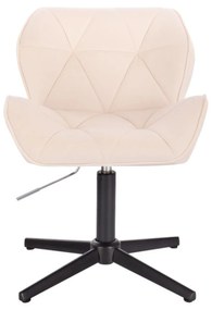 LuxuryForm DESIGN Stolička MILANO VELUR na čiernom kríži - krémová