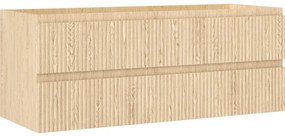 Mexen Rivel, kúpeľňová skrinka 120 cm, 2 zásuvky, drážkovaná, dub, 91A20-12047-2-BFF81