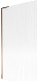 Mexen Next L, 1-krídlová vaňová zástena 100 x 150 cm, 6mm sklo s rebrovým vzorom, ružové zlato profil, 895-100-000-03-09-60