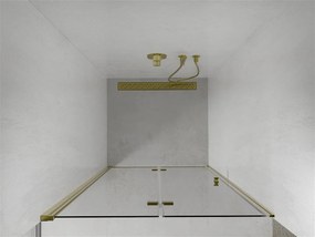 Mexen LIMA sprchové skladacie dvere ku sprchovému kútu 90 cm, zlatá-priehľadná, 856-090-000-50-00