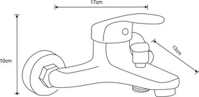 Mexen Erica, nástenná vaňová batéria, čierna matná, 746430-70