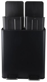 Matne čierny oceľový odpadkový kôš 2x20 l na triedený odpad/nášľapný Aliya – Spirella