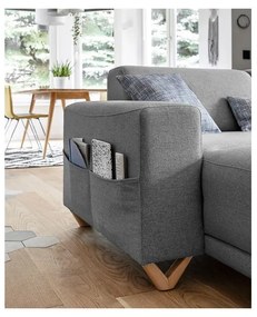 Sivá rozkladacia/s úložným priestorom rohová pohovka (pravý roh/do tvaru "U") Classy Sophie – Miuform