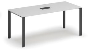 Stôl PRIMO INFINITY 1800 x 900 x 750, biela + stolná zásuvka TYP III, čierna