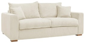 Krémová menčestrová rozkladacia pohovka 225 cm Augustin – Bobochic Paris