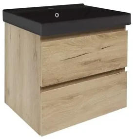 Kúpeľňová skrinka s umývadlom SAT B-Way 59x50x45 cm dub mat BWAY260OAKUU1B