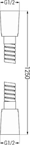 Mexen príslušenstvo, Sprchová hadica 125 cm, oceľová, chrómová, 79435-00