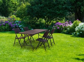 Bestent Cateringový stôl skladací 180cm Brown Rattan