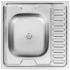 Kuchinox 60, 1-komorový nerezový drez s krátkym odkvapkávačom 600x600x160 mm, oceľová, LAV-SK6_013T