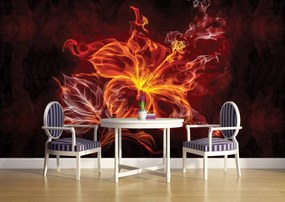 Fototapeta - Kvet - oheň a dym (152,5x104 cm)