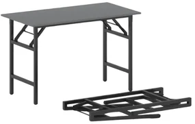 Konferenčný stôl FAST READY s čiernou podnožou 1200 x 600 x 750 mm, grafit