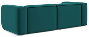 Tyrkysovomodrá zamatová pohovka 228 cm Ekahi – Makamii