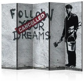 Paraván - Dreams Cancelled (Banksy) II [Room Dividers] Veľkosť: 225x172, Verzia: Obojstranný