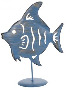 Ryba na podstavci – modrá 17x24 cm