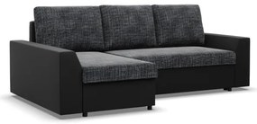 Rohová rozkladacia sedačka LUGO popolová / čierna