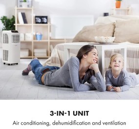 Klarstein Pure Blizzard 3 2G, mobilná klimatizácia 3 v 1, ventilátor, odvlhčovač vzduchu, 7 000 BTU/808 W, biela