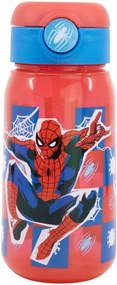 Plastová fľaša na pitie so slamkou a viečkom Spiderman - 510 ml