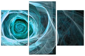 Obraz - Abstraktné ruže modrá s čiernym pozadím (90x60 cm)