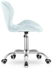 Set do pracovne ZARIMO stôl 80x40 cm biely + kreslo AVOLA VELVET svetlo modré