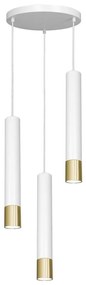 Luster na lanku NEST 3xGU10/8W/230V biela/zlatá okrúhly