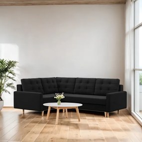 Rohová rozkladacia sedačka BLANK Comfort ľavá, čierna