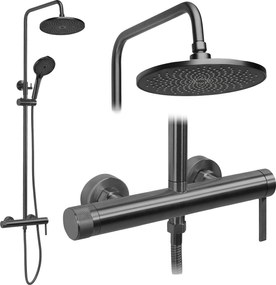 Rea RIVO, sprchová súprava s pákovou batériou, grafitová, REA-P9497