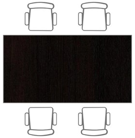 Jedálenský stôl TRIVIA, sivá podnož, 160x80 cm, wenge