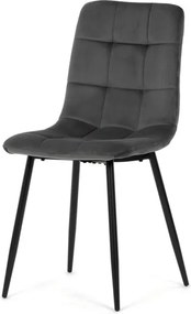 Jedálenská stolička zamatová, sivá CT-281 GREY4