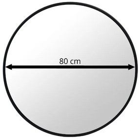 TRENDIE Zrkadlo 80 cm s čiernym rámom