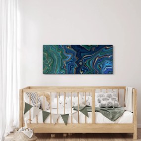 Obraz - Zeleno-modrý mramor (120x50 cm)
