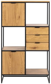 Čierna knižnica v dekore duba 85x141 cm Swindon - Actona