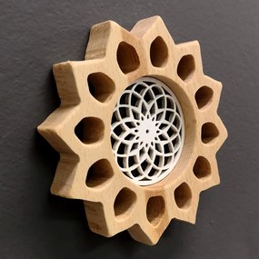AMADEA Mandala s vkladom na zavesenie, masívne drevo, priemer 12 cm