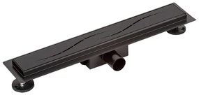 Burela matná čierna lineárny sprchový žľab, 60 cm