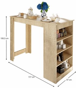 Barový stôl AUSTEN, dub Sonoma