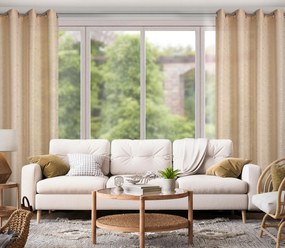 ZÁVES NA KRÚŽKOCH EVI 140X250 CM BÉŽOVÁ