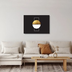 Sklenený obraz - Abstrakcia zlatá a čierna N⁰1 (70x50 cm)