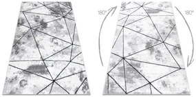 Koberec COZY Polygons, geometrický - sivý