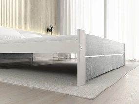 Posteľ IKAROS DOUBLE 140 x 200 cm, betón/biela Rošt: Bez roštu, Matrac: Bez matraca
