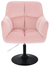 LuxuryForm DESIGN Kreslo AMALFI VELUR na čiernom tanieri - ružové