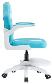Tempo Kondela Otočná stolička s podnožou, modrá/biela, RAMIL