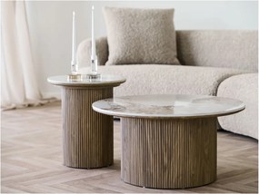 Okrúhly odkladací stolík s doskou v dekore mramoru ø 45 cm Athens – House Nordic