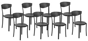 Sada 8 jedálenských stoličiek čierna VIESTE Beliani