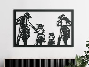 drevko Obraz na stenu Motorkárska rodinka Rozmer obrazu: 41 x 65 cm, Farba dekorácie: Čierna