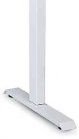 Výškovo nastaviteľný stôl, 160x80 cm, 1 motor, biela podnož, breza