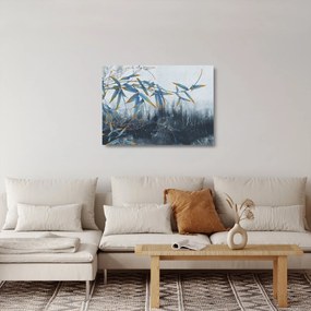 Sklenený obraz - Bambus na stene (70x50 cm)